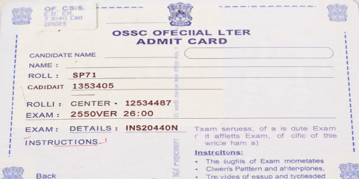 Ossc LTR Admit Card