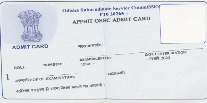 OSSC Admit Card