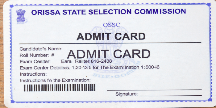 OSSC Admit Card